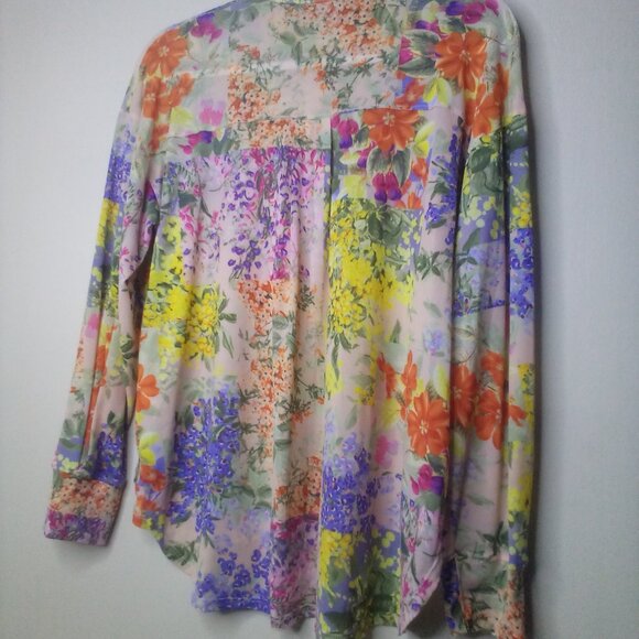 Nally & Millie Blue and Yellow Blouse Top - Picture 12 of 16